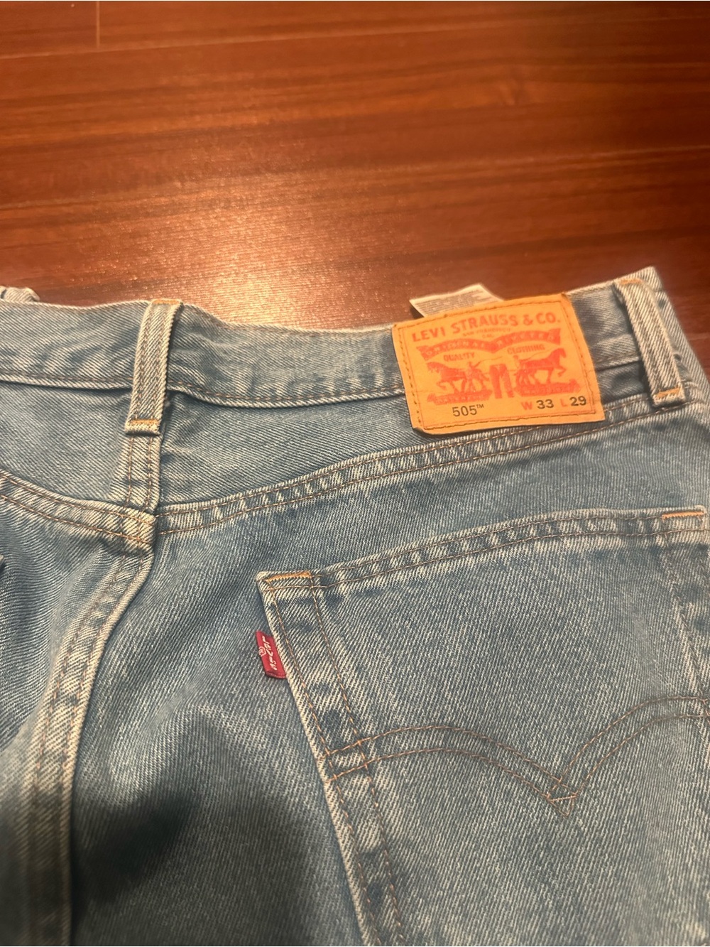 Levi's Light Blue Straight Leg Men's Jeans with Signature Patch